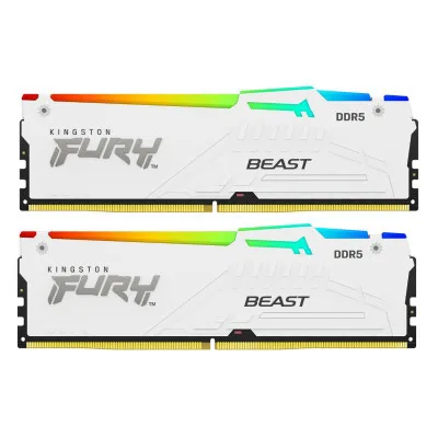 Модуль пам’яті для комп’ютера DDR5 64GB (2x32GB) 5600 MHz Beast White RGB Kingston Fury (ex.HyperX) (KF556C36BWEAK2-64)