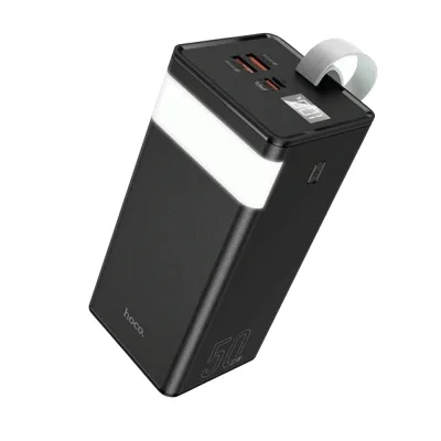 Батарея універсальна HOCO 50000mAh Powermaster PD/20W, QC/22.5W, Lamp, Black (J86A / 714738)