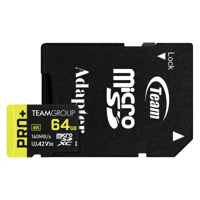 Карта пам’яті Team 64GB microSDXC class 10 UHS-I U3 V30 A2 Pro+ (TPPMSDX64GIA2V3003)