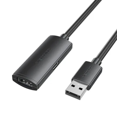 Дата кабель USB 2.0 AM/AF 25.0m Active black Vention (CBKBS)