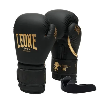 Боксерські рукавички Leone GN059D Black/Gold 14 унцій (GN059D_Bl/Gold_14oz)