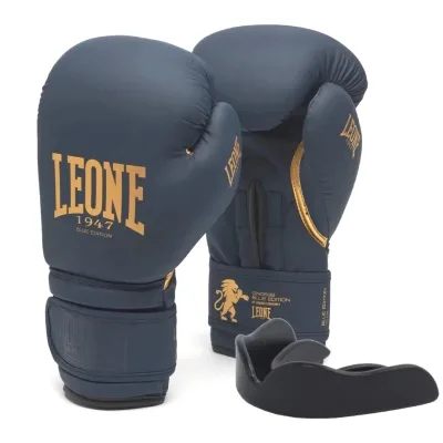 Боксерські рукавички Leone GN059B Blue Edition 10 унцій (капа в комплекті) (GN059B_Blue_10oz)
