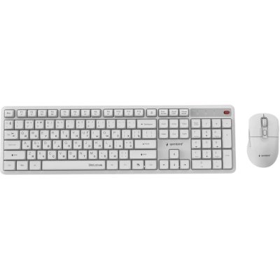 Комплект Gembird Silent Key Pro Business Wireless White (KBS-WMS-01-W-CYRL)