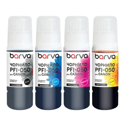 Чорнило Barva Canon PFI-050 4×70 мл, special, pigmented BK/C/M/Y OneKey (C050-070-MP)