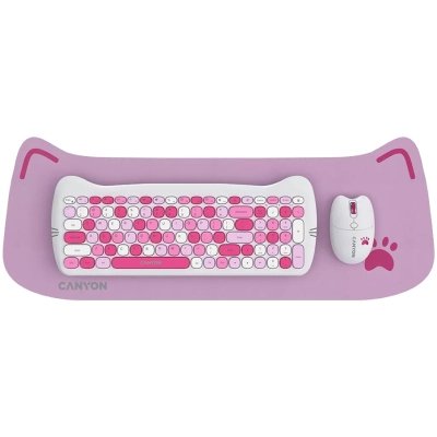 Комплект Canyon HSET-W6 Kitty Edition Wireless UA Pink (CNS-HSETW6PK)