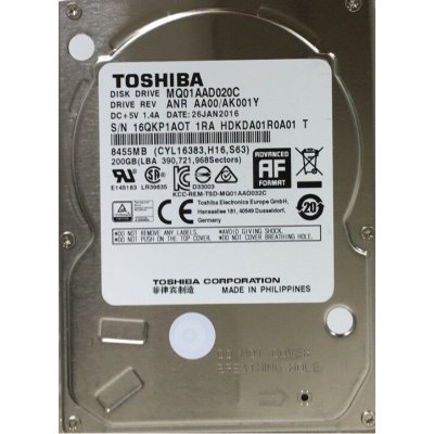 Жорсткий диск для ноутбука 2.5″ 200GB Toshiba (MQ01AAD020C)