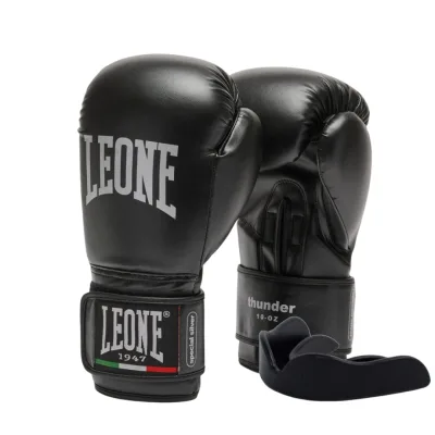 Боксерські рукавички Leone GN383 Thunder Black 10 унцій (GN383_Black_10oz)