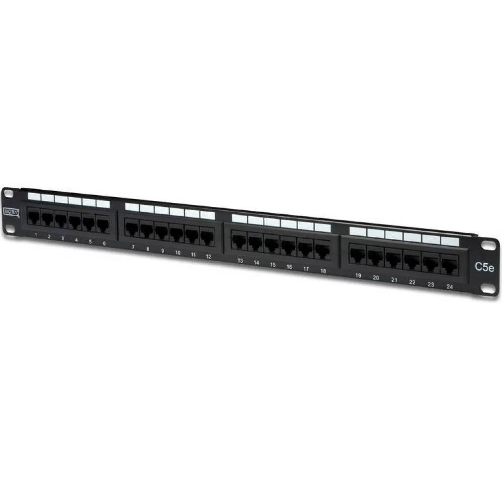 Патч-панель Digitus 19″ 1U 24 порта 5e UTP в сборе (DN-91524U)