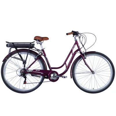 Електровелосипед Dorozhnik 28″ eRETRO Vbr FR рама-19″ 36B 13А*г 500Вт 2026 малиновий (ELB-D-28-112)