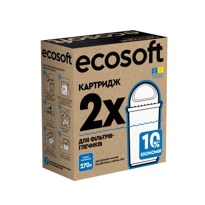 Картридж для фільтра глечика Ecosoft К-т Картриджів для глечиків покращений (2 шт) (4820056800692)