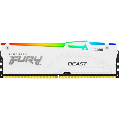 Модуль пам’яті для комп’ютера DDR5 16GB 5200 MHz FURY Beast White RGB Kingston Fury (ex.HyperX) (KF552C40BWA-16)